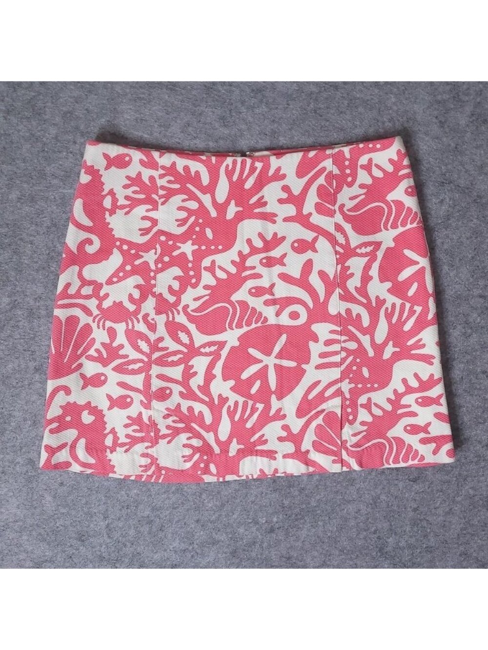 Vineyard Vines Under the Sea Mini Skirt Womens Size 2 Pink Fish Coral Starfish